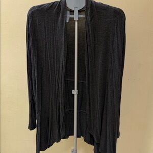 Notations Black Draped Open-Front Cardigan
